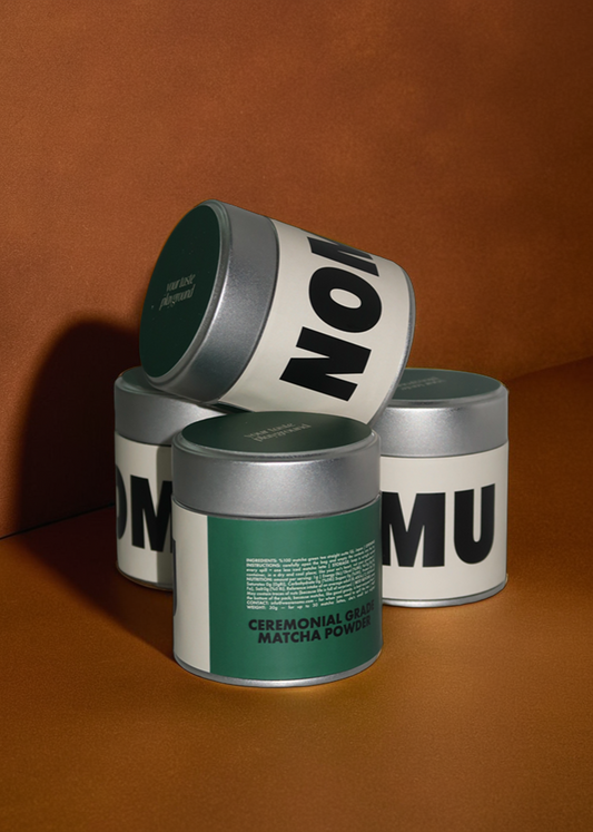 NOMU ceremonial grade matcha powder packaging